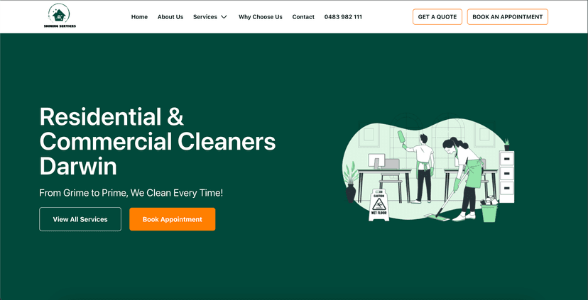 Screenshot of Shinning Services project